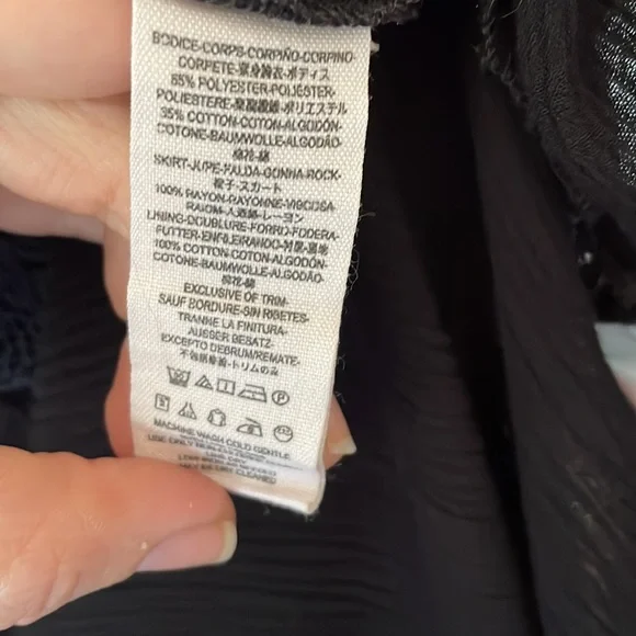 Free People Black Lace Sheer Hi-lo Dress Sz 2 - Picture 7 of 8